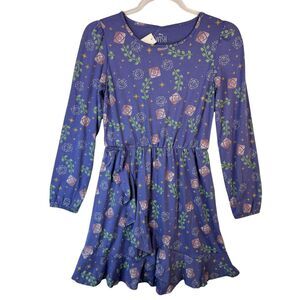 Girls Disney Wish Dress Floral Stars Long Sleeve‎ Ruffle Blue Rose XL 14 Asha